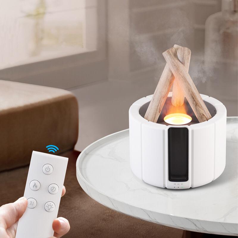 Bonfire Aromatherapy Essential Oil Diffuser USB Ultrasonic Air Humidifier with Flame Lamp Home Aroma Diffuser Remote Control - Image 4