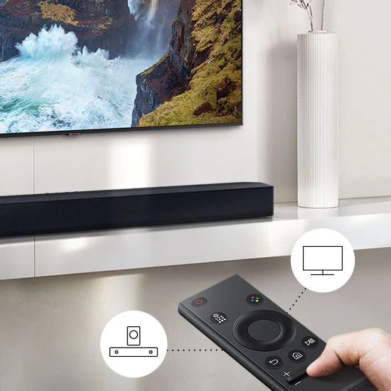 SAMSUNG HW-C450 2.1ch Soundbar w/DTS Virtual X, Subwoofer Included, Bass Boost, Adaptive Sound Lite, Game Mode, Bluetooth, Wireless Surround Sound Compatible (Newest Model),Black - Image 3